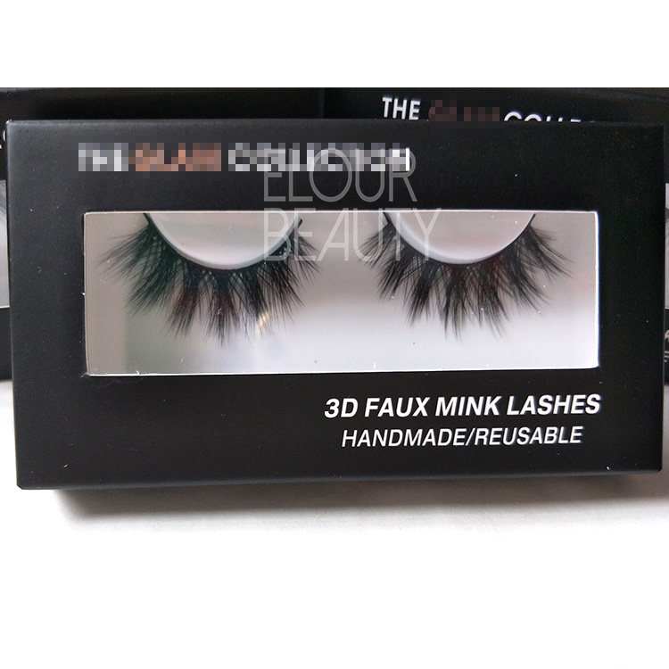 Natural long lasting 3d faux mink false eye lashes with private label lashes case EL50